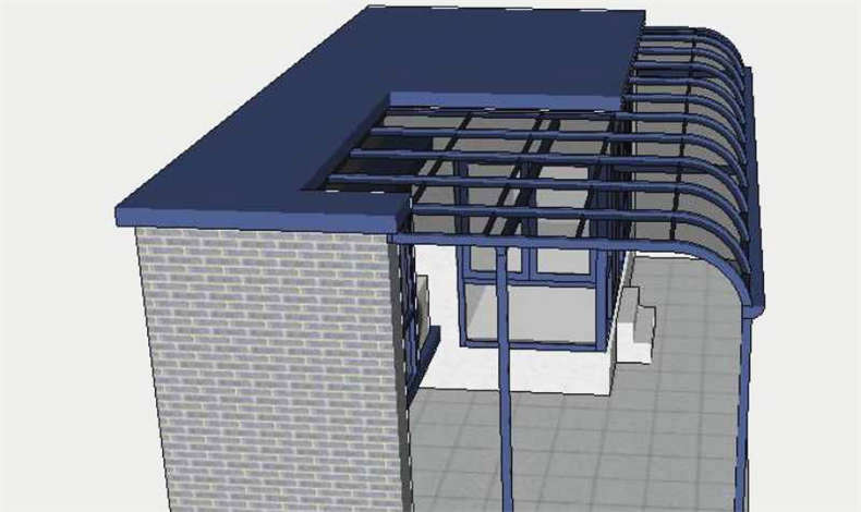 轉(zhuǎn)角雨棚怎么處理？
