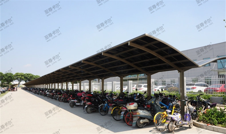 看看這些新樣式自行車棚圖片,設計自行車棚時要注意哪些問題