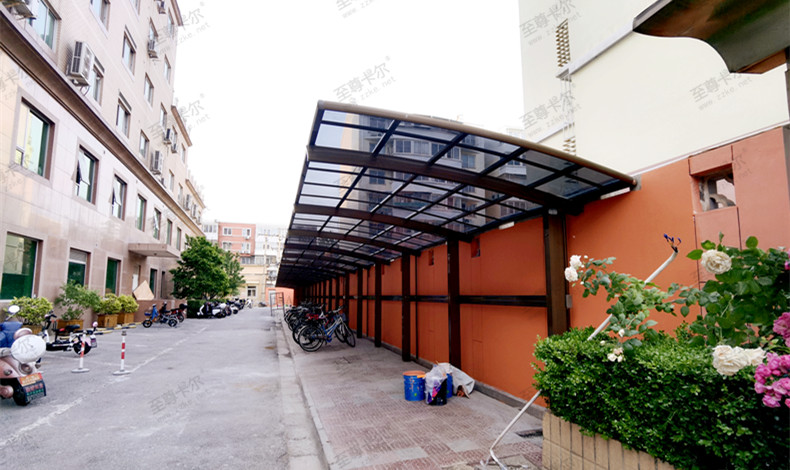 沒有非機動車棚怎么實現(xiàn)安全充電管理？看這些非機動車棚圖片。