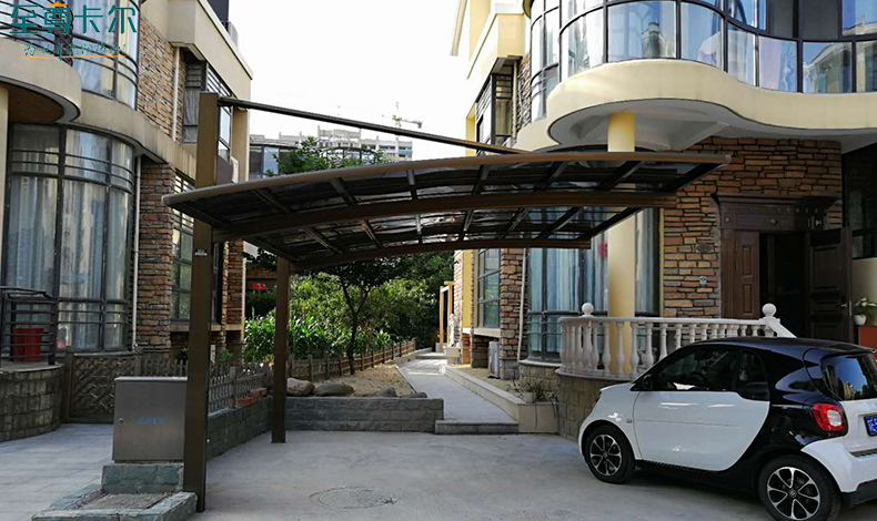 別墅院子車棚圖片？鋁合金車棚圖片大全？