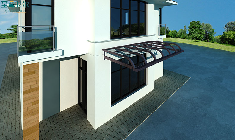 大門雨棚效果圖大全？耐力板雨棚壽命多長？