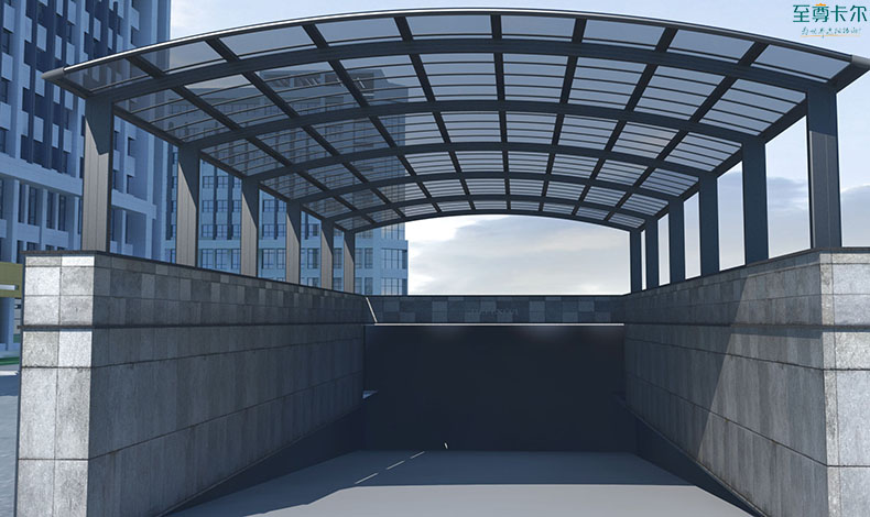 鄭州雨搭廠家？地下車(chē)庫(kù)通道雨棚？