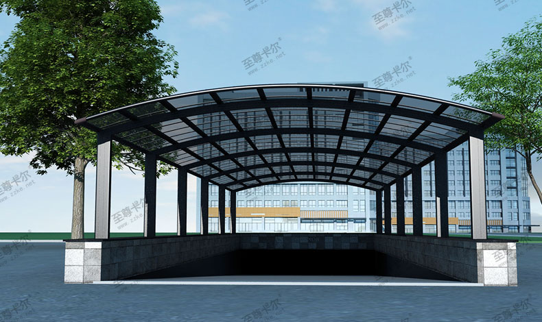 至尊卡爾地下車庫出口雨棚設計圖紙大全？美觀又耐用！